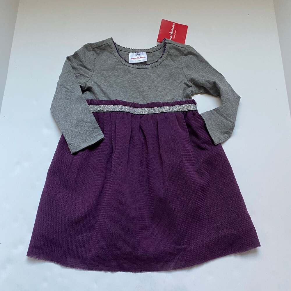 NEW Hanna Andersson Purple & Gray Tulle Dress